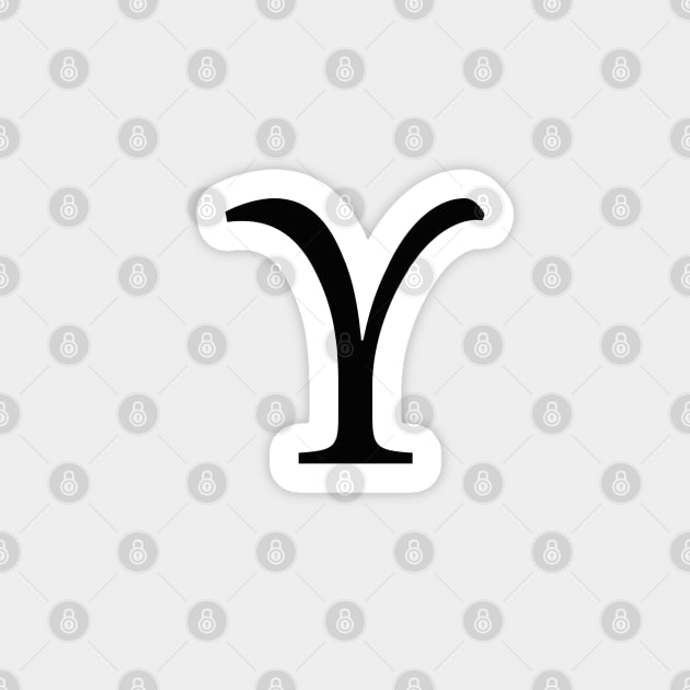 Upsilon Greek Letter Black Sticker TeePublic